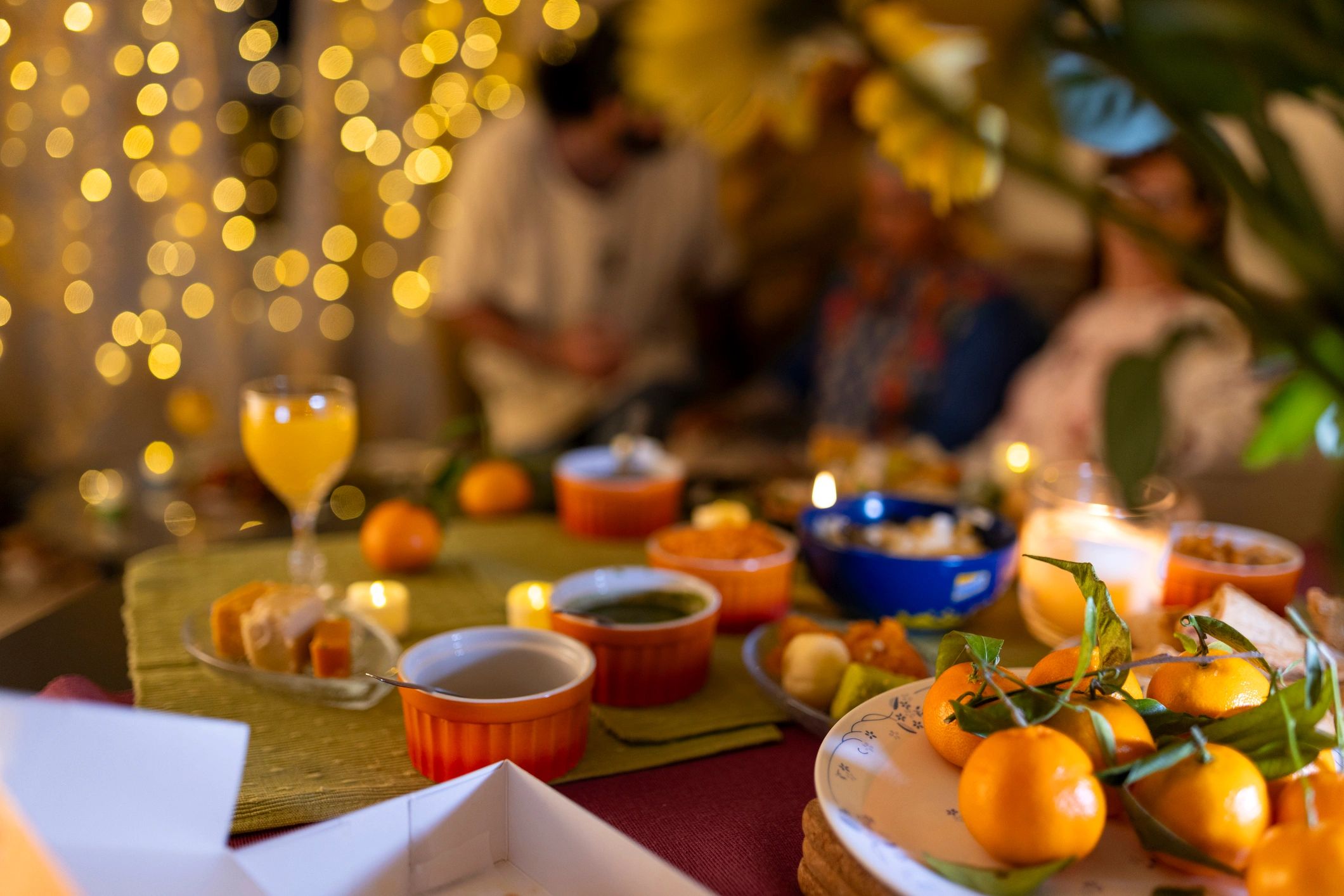 Friends gathered for a festive evening with shared treats